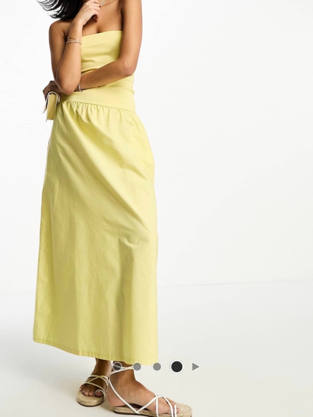 ASOS Lemon Yellow Strapless Maxi Skirt